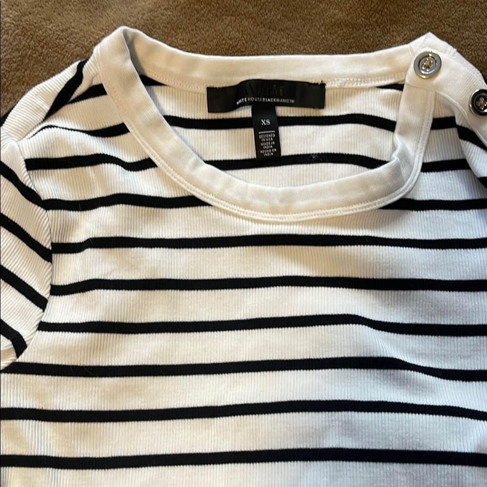 Stylish Striped Top with Button Details